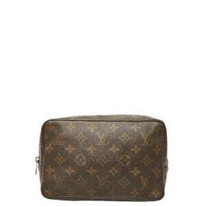 LOUIS VUITTON Brown Monogram Leather Pouch